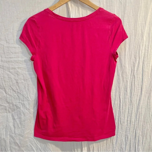 Ann Taylor Magenta Pink Cap Sleeve Tee Shirt, M - Picture 5 of 8
